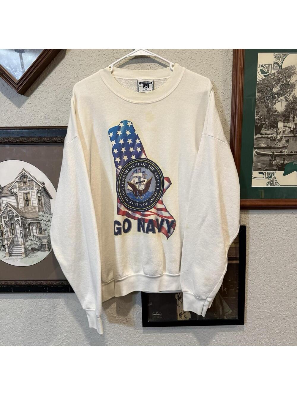 Vintage 80s/90s Department Of The Navy USA Norfolk Virginia Sweatshirt Mens XL